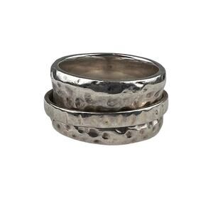 Silpada R1476 Spinner Hammered Sterling Silver Ring Size 8